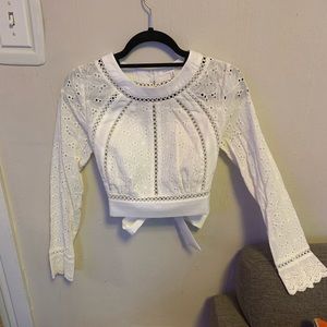 Crop white open back top!